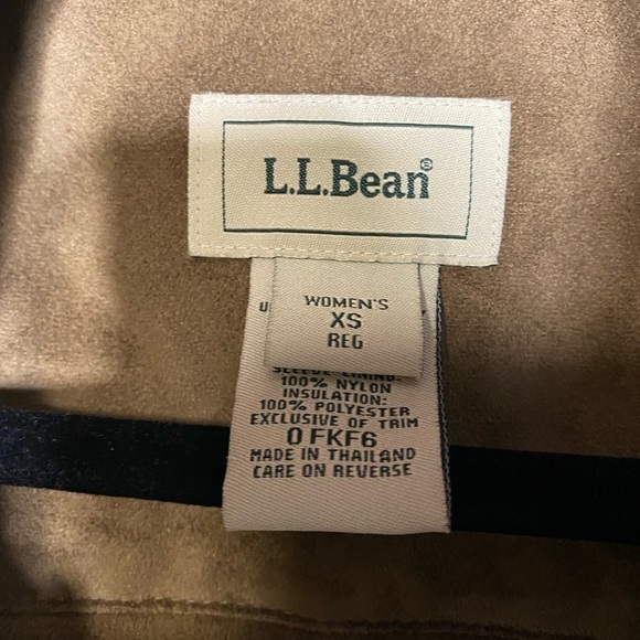 L.L. Bean Faux Suede Coat Puffy Soft XS Brown - Picture 5 of 9